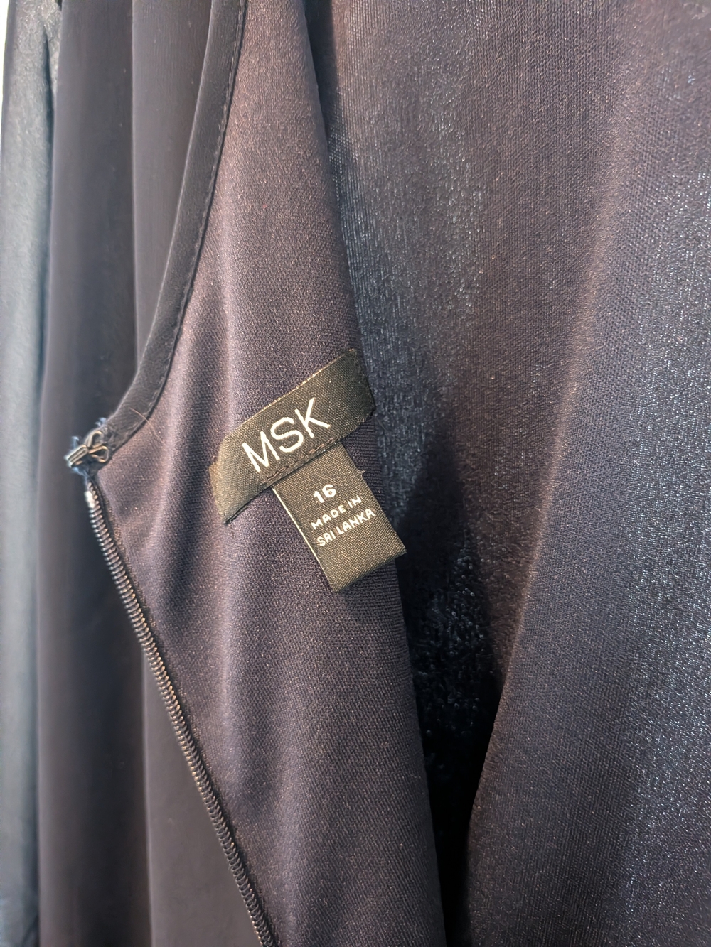 MSK Black Long Sleeve Chiffon Overlay Dress - Picture 4 of 4
